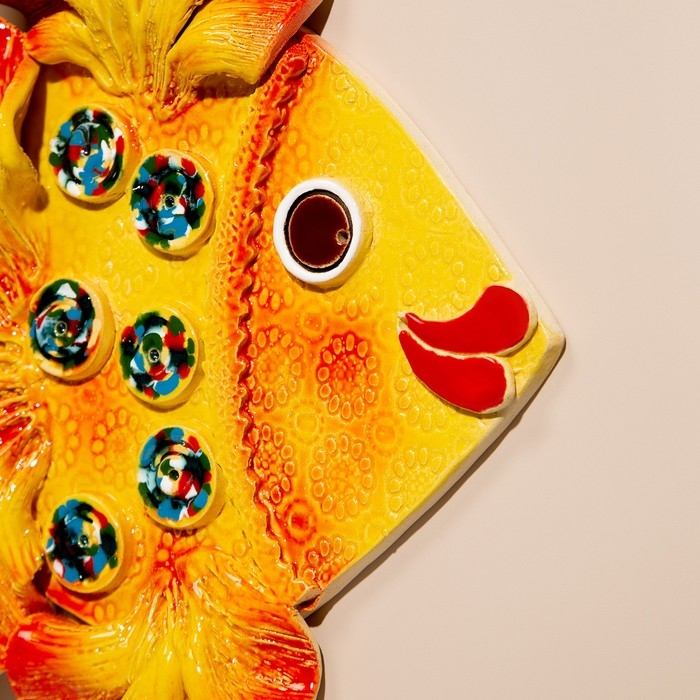 Сувенир Сувенир "Золотая рыбка", вид 1, майолика, 25 см, микс