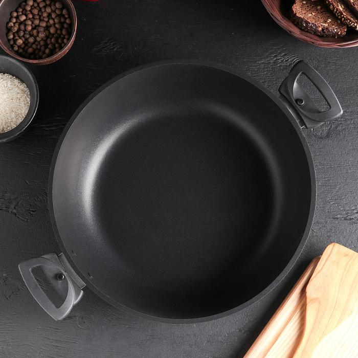 Сотейник «Традиция», 4 л, d=30 см, стеклянная крышка, съёмные ручки, антипригарное покрытие, цвет чёрный Сотейник «Традиция», 4 л, d=30 см, стеклянная крышка, съёмные ручки, антипригарное покрытие, цвет чёрный