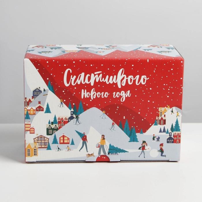 Коробка подарочная новогодняя складная «Зимний город», 22 х 15 х 10 см, Новый год Коробка подарочная новогодняя складная «Зимний город», 22 х 15 х 10 см, Новый год