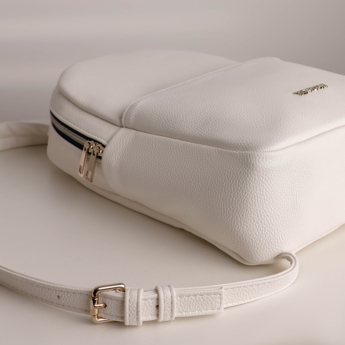 Рюкзак на молнии, TEXTURA, наружный карман, цвет белый