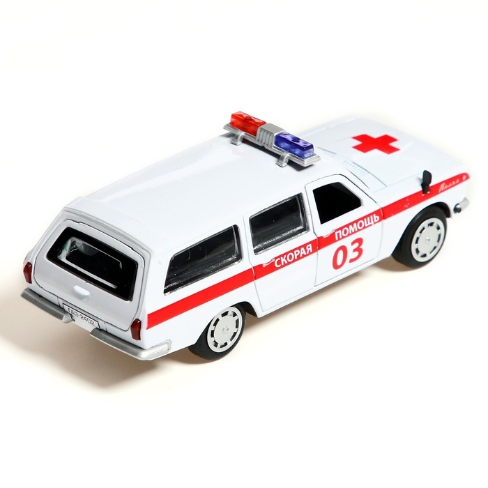 Машина металлическая ГАЗ-2402 «Волга скорая», 12 см, открываются двери и багажник, цвет белый Машина металлическая ГАЗ-2402 «Волга скорая», 12 см, открываются двери и багажник, цвет белый