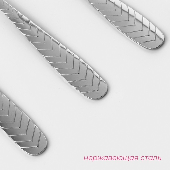 Набор столовых ложек из нержавеющей стали Доляна «Колосок», длина 20,5 см, толщина 2 мм, 6 шт, цвет серебряный Набор столовых ложек из нержавеющей стали Доляна «Колосок», длина 20,5 см, толщина 2 мм, 6 шт, цвет серебряный