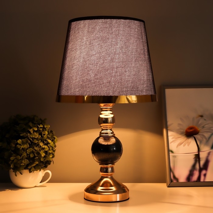 Настольная лампа Настольная лампа "Дейла" Е27 40Вт черно-золотой 25х25х44 см