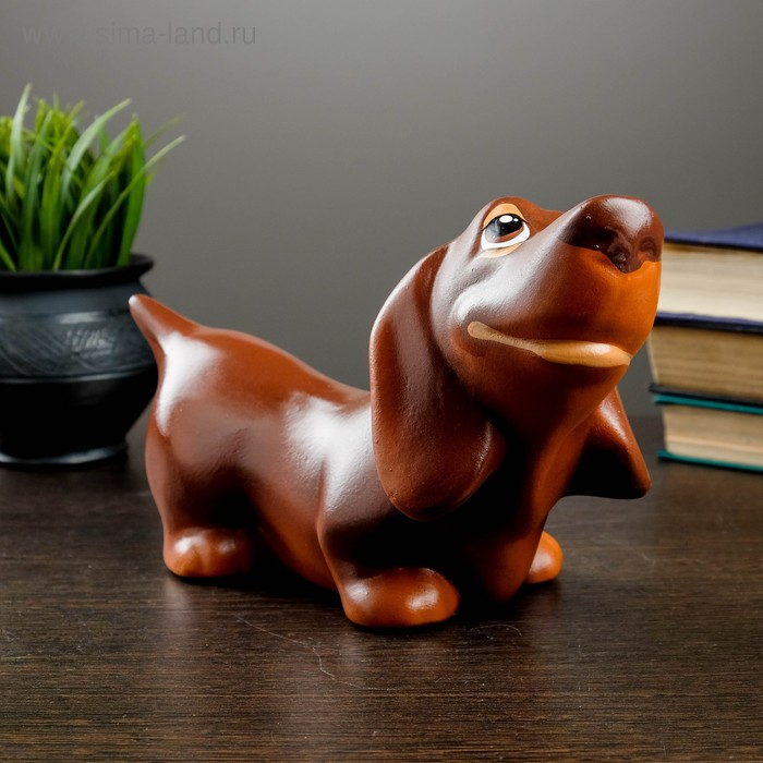 Копилка Копилка "Такса" коричневая, 25х12х15см