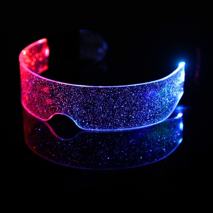 Светодиодные очки Светодиодные очки "Сияние", 14.5x4.5x18 см, CR2032x2 (в компл.), 3 режима, RGB