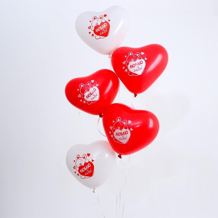 Воздушный шар латексный 12 Воздушный шар латексный 12" «Я люблю тебя», мишка, 5 шт.