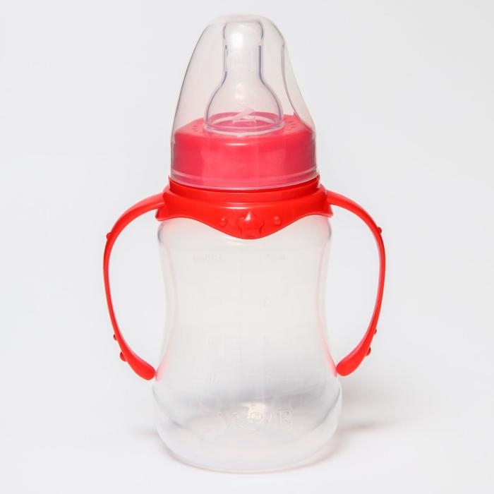 Бутылочка для кормления, классическое горло, 150 мл., от 0 мес., приталенная, с ручками, цвет МИКС Бутылочка для кормления, классическое горло, 150 мл., от 0 мес., приталенная, с ручками, цвет МИКС
