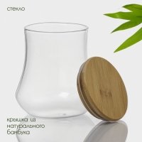 Банка стеклянная для хранения сыпучих продуктов BellaTenero «Эко», 500 мл, 10×11 см, с бамбуковой крышкой