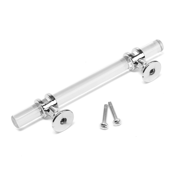 Ручка скоба CAPPIO PK106, м/о 96 мм, D=12 мм, пластик, цвет прозрачный/хром Ручка скоба CAPPIO PK106, м/о 96 мм, D=12 мм, пластик, цвет прозрачный/хром