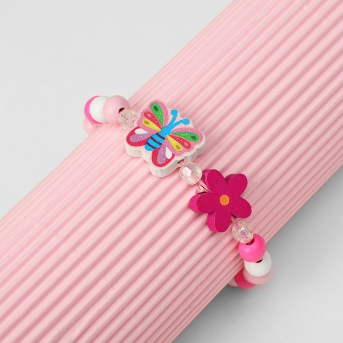 Браслет детский «Выбражулька» бабочка и цветок, цветной Браслет детский «Выбражулька» бабочка и цветок, цветной