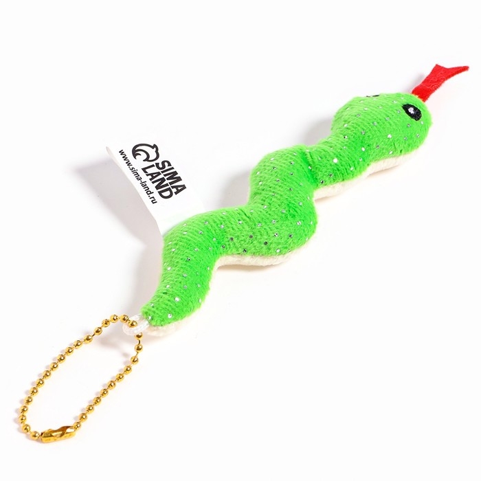 Новый год! Мягкая игрушка «Змея», с блёстками, на подвесе, 11 см, цвет МИКС