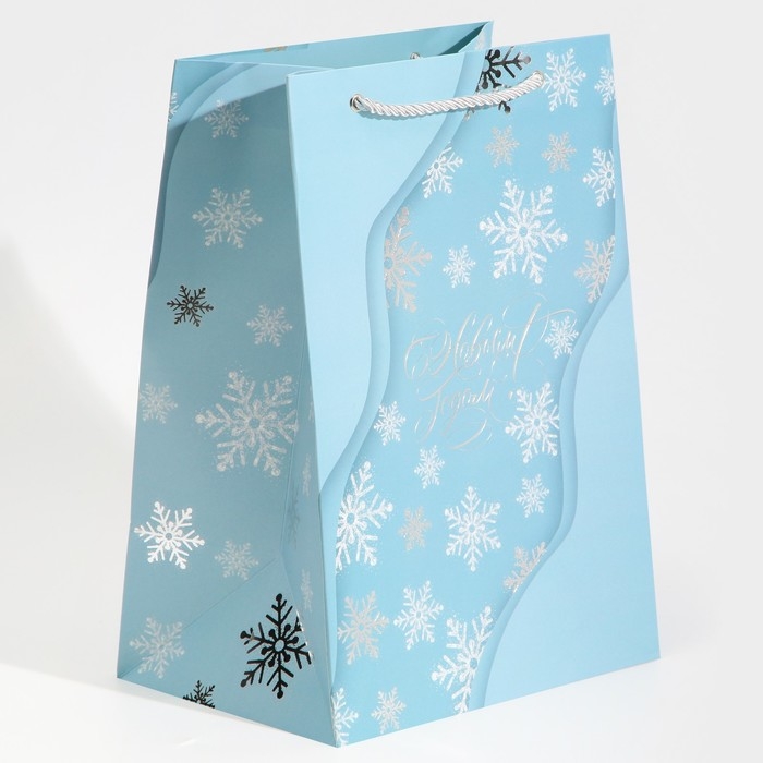 Пакет подарочный новогодний ламинированный «Лёд», 21 х 30 х 15 см, Новый год Пакет подарочный новогодний ламинированный «Лёд», 21 х 30 х 15 см, Новый год