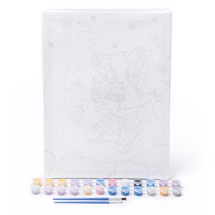 Картина по номерам на холсте с подрамником &laquo;Котик со звёздочкой&raquo;, 30 х 40 см