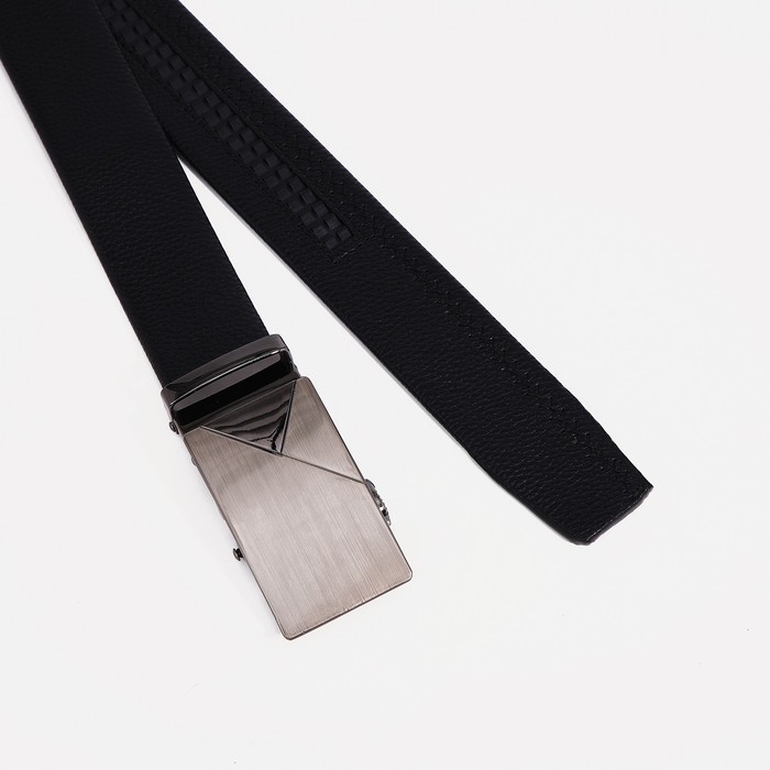 Ремень мужской, ширина 3,5 см, пряжка автомат, цвет чёрный Ремень мужской, ширина 3,5 см, пряжка автомат, цвет чёрный