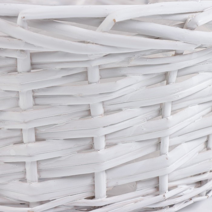 Набор корзин «Плетёнка», белый, 3 шт, 28×14/45 см, 24×13/41 см, 19×11/37 см, ива Набор корзин «Плетёнка», белый, 3 шт, 28×14/45 см, 24×13/41 см, 19×11/37 см, ива