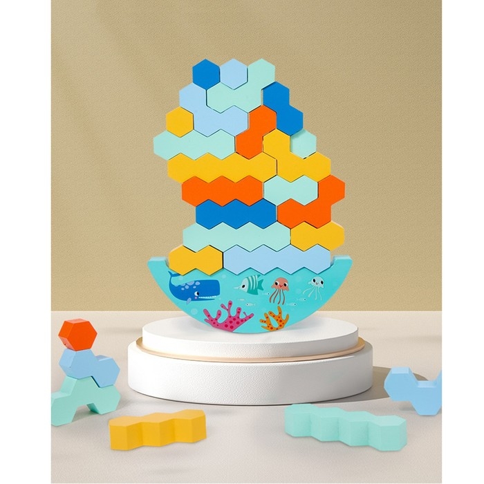 Деревянная игрушка балансир «Водный мир», 15,5 х 22 х 4 см