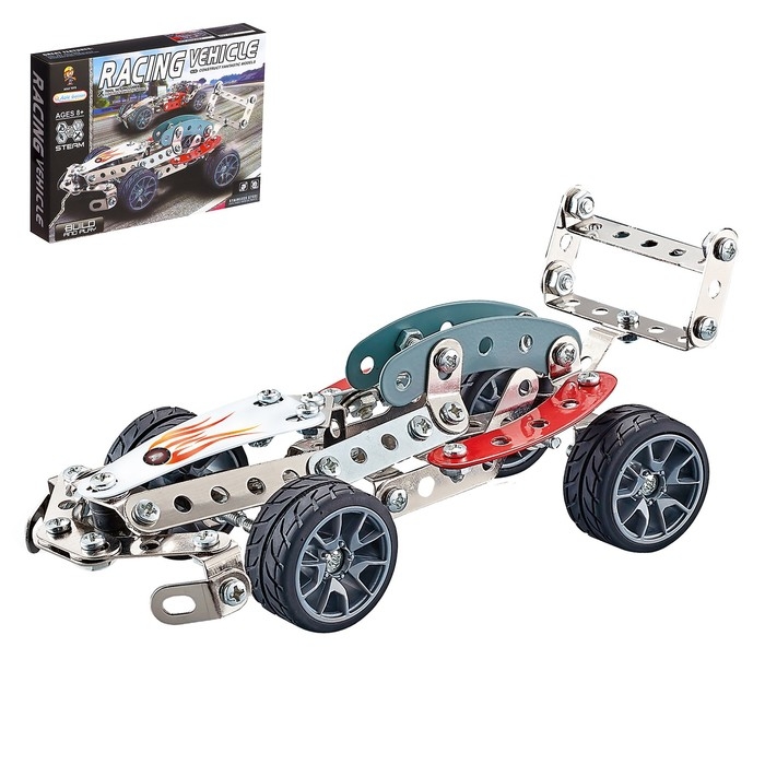Конструктор металлический «Гонка», 146 деталей Конструктор металлический «Гонка», 146 деталей