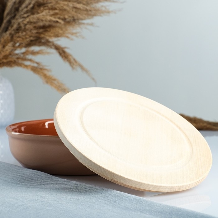 Набор для холодца  Набор для холодца "Вятский №3" (3 емкости / 1л. + 3 деревянные крышки), бежевый