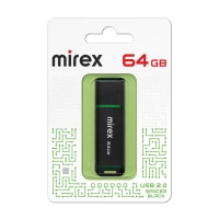 Флешка Mirex SPACER, 64 Гб ,USB2.0, чт до 25 Мб/с, зап до 15 Мб/с, чёрная