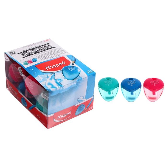 Точилка 1 отверстие с контейнером Maped I-Gloo, микс Точилка 1 отверстие с контейнером Maped I-Gloo, микс