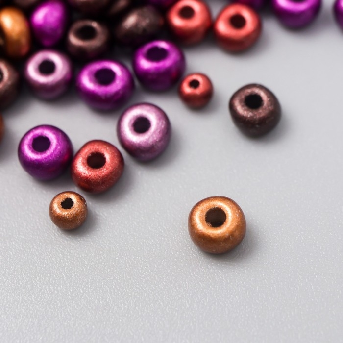 Бисер стекло 6/0  Бисер стекло 6/0 "Металлик. Меланж. Фиолетово-кофейный" 10 гр