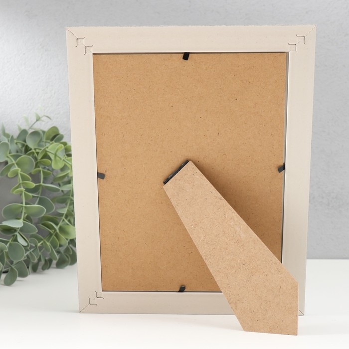 Фоторамка пластик 15х20 см Фоторамка пластик 15х20 см "Серая мраморная крошка" серебристая обводка 24х19 см