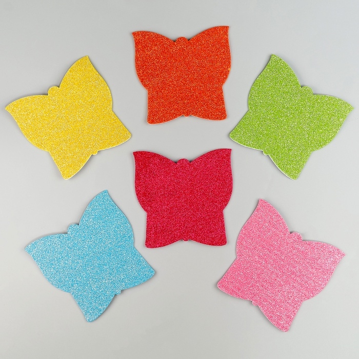 Набор наклеек из EVA  Набор наклеек из EVA "Бабочки", 6 шт, цвет МИКС