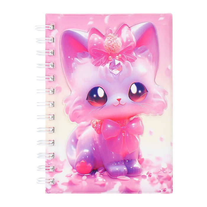 Записная книжка подарочная на гребне 80л,линия, цветной блок,обложка ПВХ 3D Кошка(17,6х13,5см) 105 Записная книжка подарочная на гребне 80л,линия, цветной блок,обложка ПВХ 3D Кошка(17,6х13,5см) 105