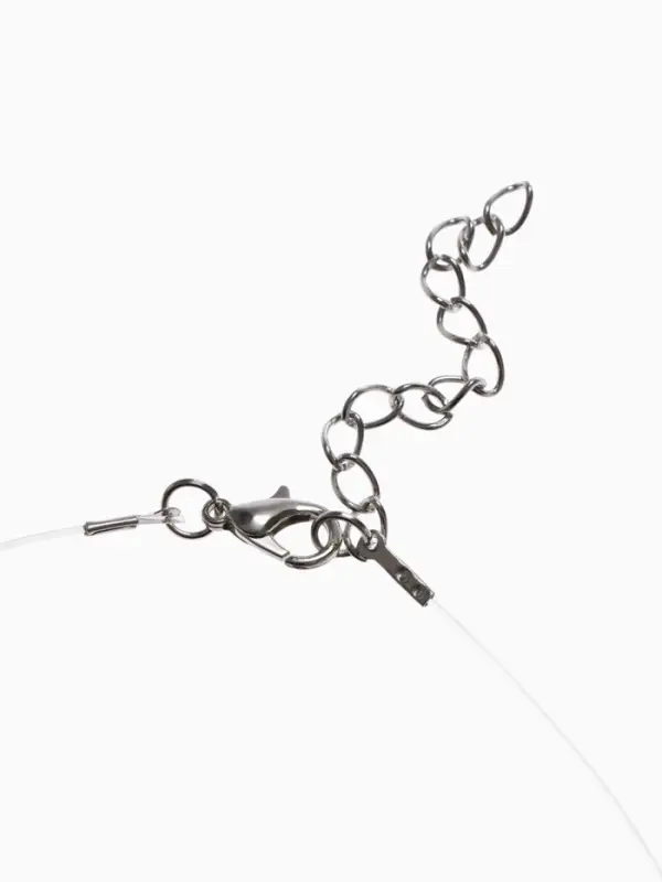 Кулон на леске &laquo;Двойная слеза&raquo;, белый в серебре, 40 см