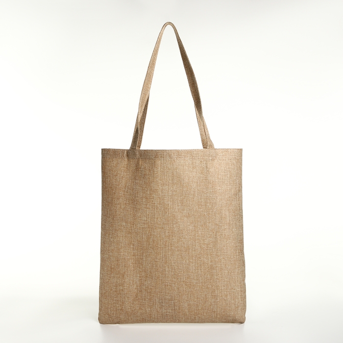 Шопер без застёжки, из текстиля, цвет бежевый Шопер без застёжки, из текстиля, цвет бежевый