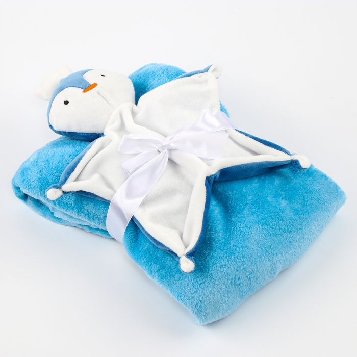 Набор подарочный: Комфортер 27 см + плед 71х125 см, «Пингвин» Набор подарочный: Комфортер 27 см + плед 71х125 см, «Пингвин»