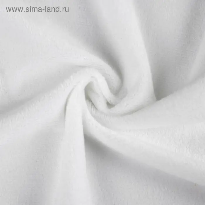 Отрез для рукоделия, плюш, белый, 53&times;50 см