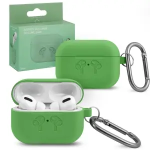 Чехол для AirPods Pro Hang Silicone Сase с карабином HF Green