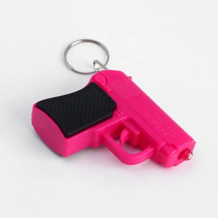 Фонарик брелок для ключей на кольце «Пистолет», 3×AG3, МИКС