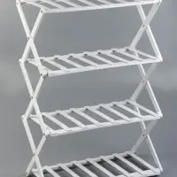 Стеллаж универсальный, 4 полки, 50&times;25&times;68 см, напольный, открытый, белый, Greengo