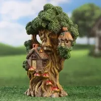 Садовая фигура - фонарь из полистоуна &laquo;Дом на дереве&raquo;, 15&times;10&times;29 см