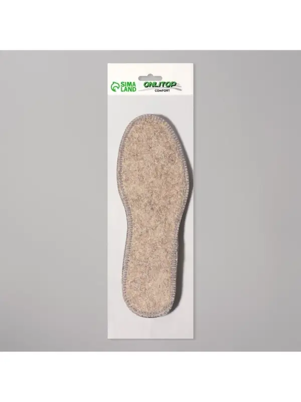 Стельки для обуви, утеплённые, двухслойные, фольгированные, окантовка, р-р RU 38 (р-р Пр-ля 40), 25 см, пара, серые