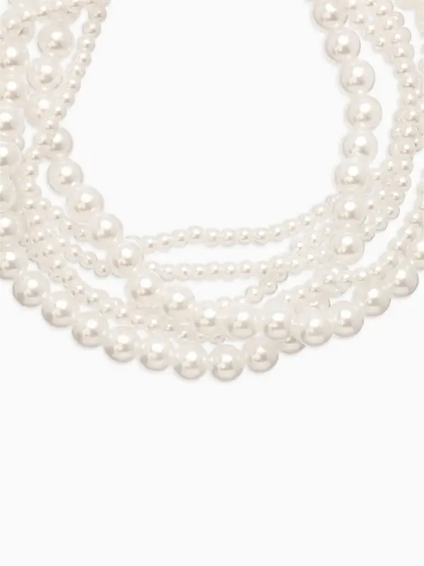 Обвес на штаны  Обвес на штаны "Бусины жемчужные", цвет белый в серебре 25+удл