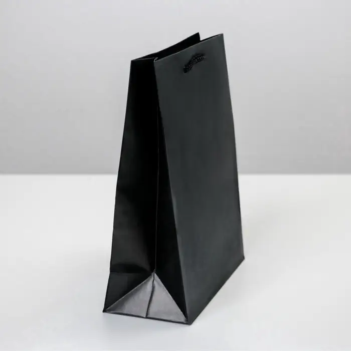 Пакет подарочный ламинированный, упаковка, &laquo;Чёрный&raquo;, MS 18&times;23&times;8 см