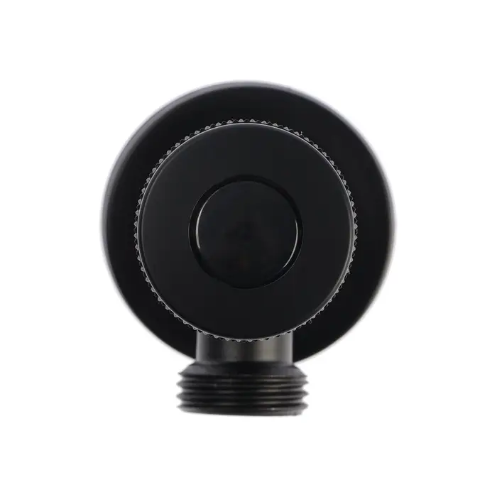 Кран угловой ZEIN engr, 1/2" &times; 1/2", кран-букса латунь/керамика, нерж. сталь, черный