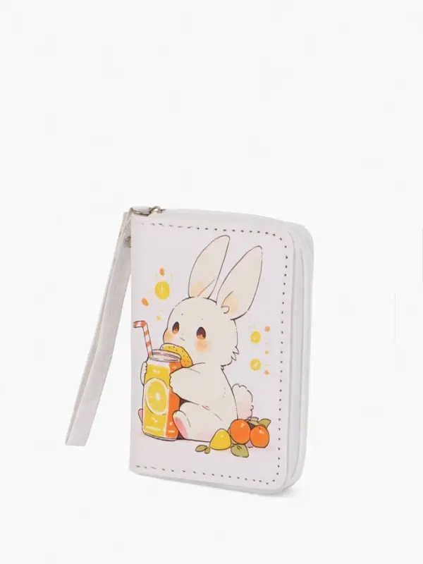 Кошелек дет 07-01-01 Июнь2532 заяц, 12*1,5*9 см, 2 отд+отд/молн, д/карт, белый