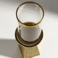 Подсвечник на 1 свечу &laquo;Буэно&raquo;, керамика, стекло, d=7.5 см, золото, 9.5&times;9.5&times;29.5 см