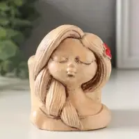 Подставка для мелочей "Русская красавица" 8х8х6 см, гипс, слоновая кость