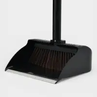 Щётка для пола, совок 26&times;25 см, щётка 25 см, пластиковая секционная ручка 98 см, чёрная