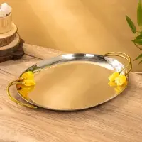 Блюдо "Тюльпаны" 44х30х3 см, нержавеющая сталь