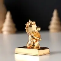 Сувенир Лошадка с монеткой на подставке и с пожеланием "Удачи", 4*2,3*5см.