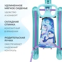 Снегокат Twiny 2+ «Пингвинята», TW2+/П, с родительской ручкой, со спинкой и ремнём безопасности