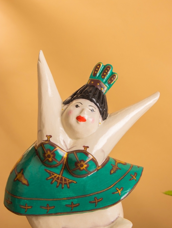 Фигурка на подставке Фигурка на подставке "Балерина" дерево, цв. зелёный, 14х8х25 см