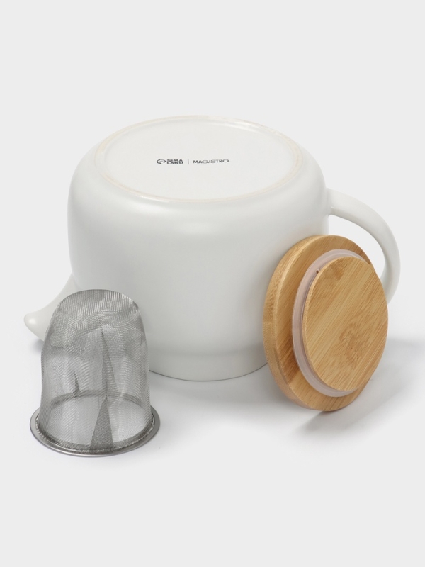 Чайник заварочный с ситом 1,1 л, Magistro, белый Чайник заварочный с ситом 1,1 л, Magistro, белый