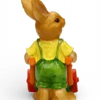 Фигурное кашпо 13 х 18 х 17см  "Заяц с тележкой"